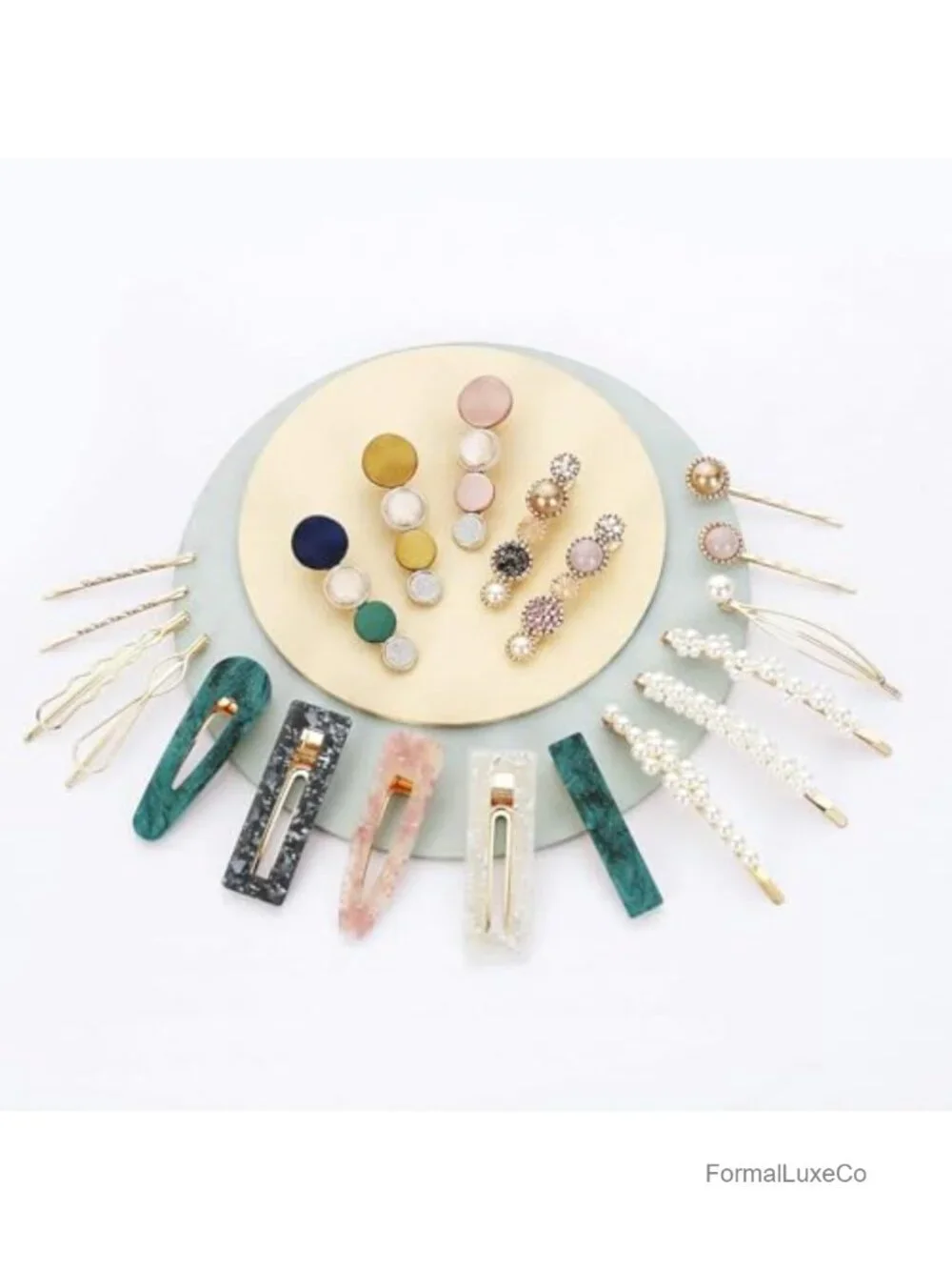 20 Pcs Pearl Hair Clips Set - Macaron Acrylic Resin Barrettes & Bobby Pins